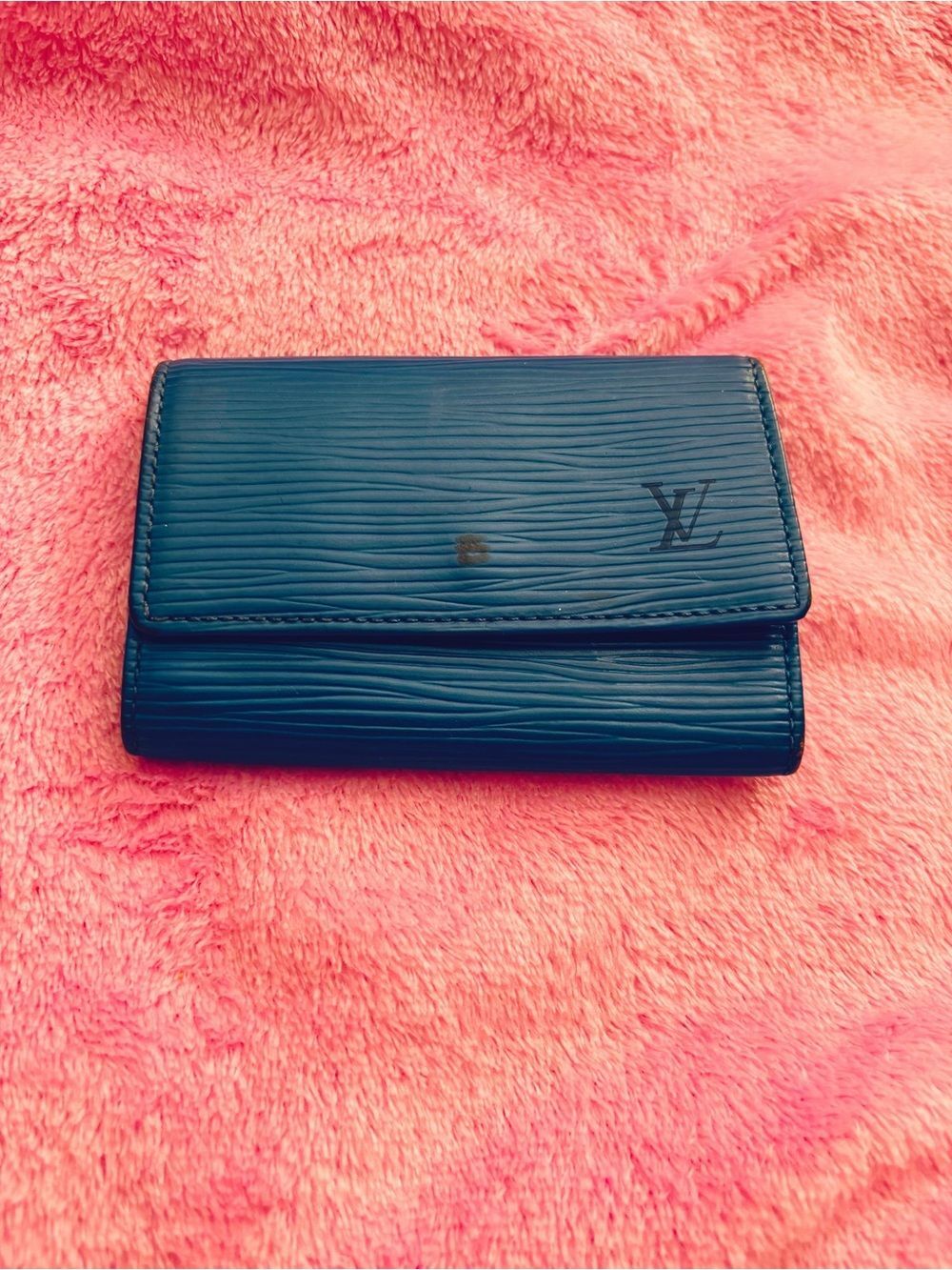 Authentic Louis Vuitton Epi Key and Card Holder- Blue